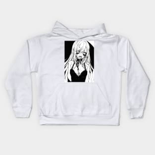 Cute Vampire Ghoul Black & White Kids Hoodie